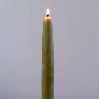 Candlestock Beeswax Taper Candles – Standard 7/8" Diameter, Pure 100% Natural USA Beeswax, Cotton Wick, Dripless, Long-Burning, Handmade in Woodstock, NY- 10 Inches - 1 Pair (2 Candles) - Sage