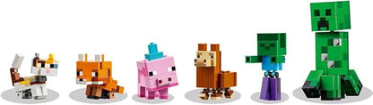 LEGO Minecraft 21281 Baby Pig’s Birthday Celebration – 351-Piece Build &amp Play Set with Creeper Baby Pig Fox Llama Cat Zombie Mobs + Buildable Cake (Ages 8+)