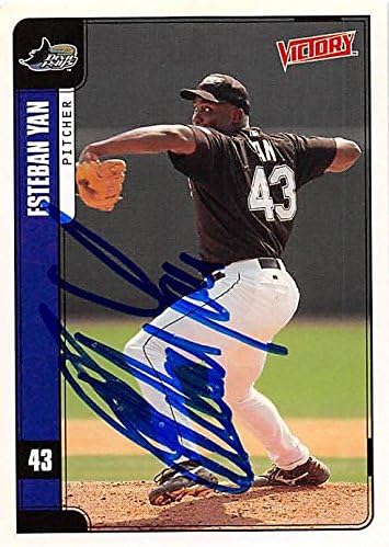 Sports Memorabilia Autograph Warehouse 247674 Esteban Yan Autographed Baseball Card - Tampa Rays 2001 Upper Deck Victory - No. 65