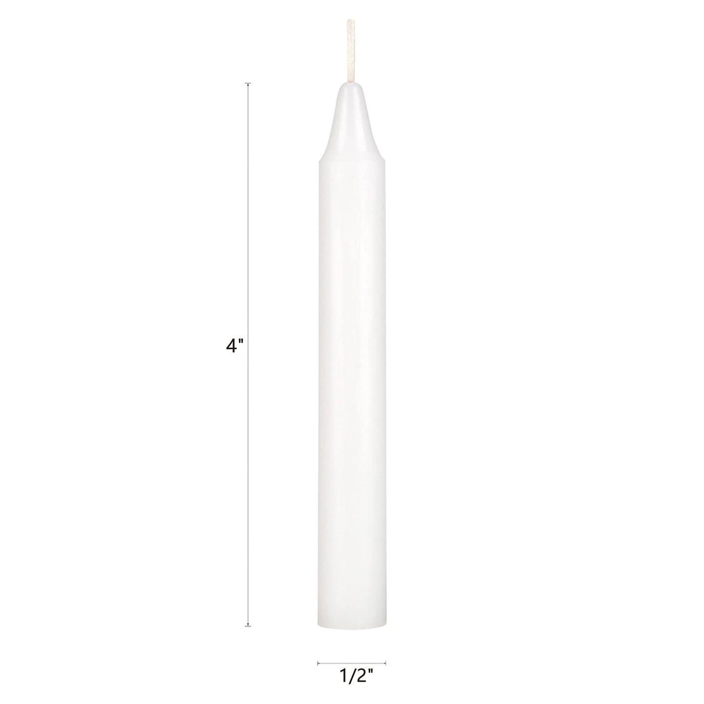 Mega Candles 20 pcs Unscented White Exquisite Mini Taper Spell Candles, 4 Inch Tall x 1/2 Inch Diameter, Magic Chimes, Enchantment, Casting Rituals, Witchcraft, Wiccan, Altar, Metaphysical