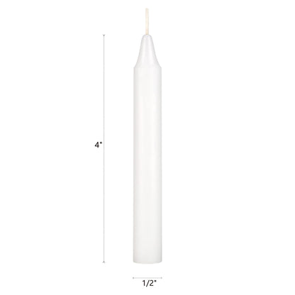 Mega Candles 20 pcs Unscented White Exquisite Mini Taper Spell Candles, 4 Inch Tall x 1/2 Inch Diameter, Magic Chimes, Enchantment, Casting Rituals, Witchcraft, Wiccan, Altar, Metaphysical