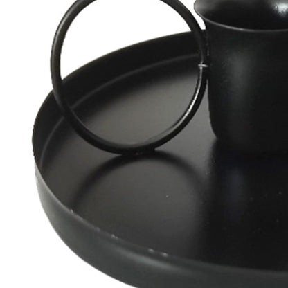 Fullbond Retro Black/golden Iron Candlestick Holders Candle Holder European Style Wear-resistant Wrought Iron Taper Candle Holder for Wedding Black