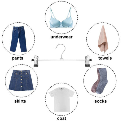 NORTHERN BROTHERS Pants Hangers, 30Pack Skirt Hangers for Women Adjustable Hangers for Men Kids Jeans Pant Trouser Clothes Space Saving