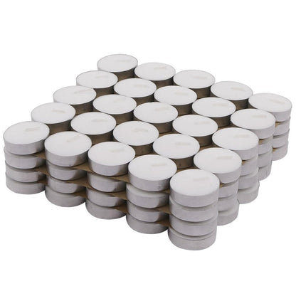 Unscented 75 Tealight Candles Smokeless White Votive Candles Long Burning Wax Candle in Metal Cups with 4 Hours Burn Time (75, White)