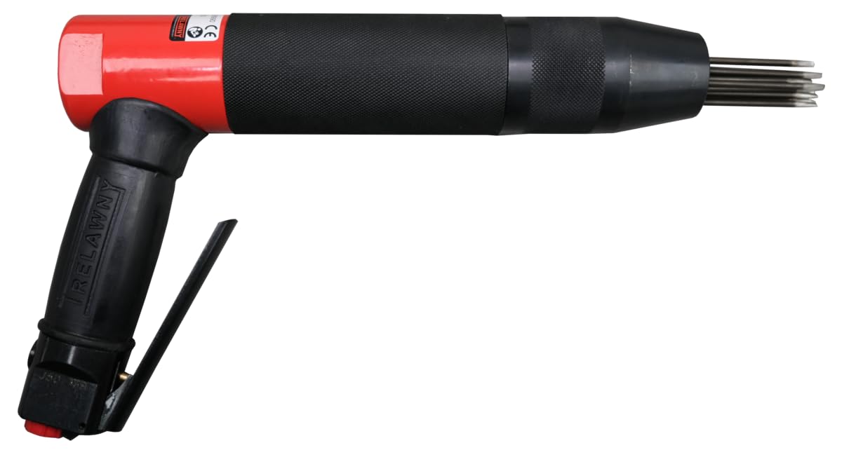 CS Unitec | 199.2303 | Trelawny Low-Vibration VL203 Pistol-Gripped Needle Scaler with Vacuum Shroud. 8X Less Vibration, All-Steel Construction, Powerful Performance, 19 Needles - Made in England