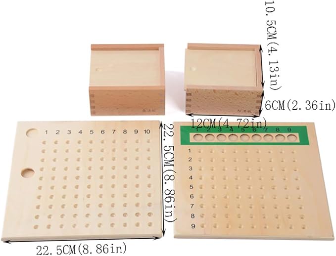 Kghios Montessori Multiplication and Division Board Montessori Math Toys Material for Toddlers KidsMultiplication &amp Division Board