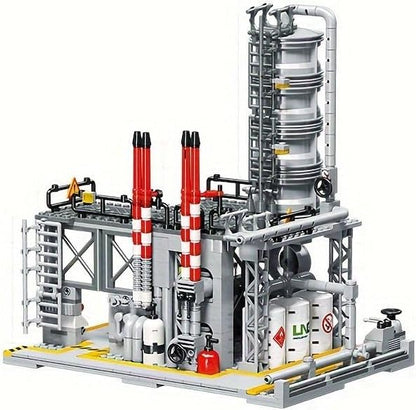 General Jim's Chemical Laboratory Streetview City Modular Building Block Brick MOC Model or Playset with Accessories for Teens or Adults.