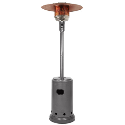 Amazon Basics 46,000 BTU Portable Outdoor Propane Patio Heater with Wheels, Commercial & Residential with Water Tank, Adjustable Heat Output, 9-Foot Radius, Slate Gray, 32.1"L x 32.1"W x 91.3"H