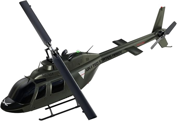 Carmanon Ultra-high Simulated RC Helicopter - 27:1 Scale Model Collectable Remote Control Helicopter with Auto-Hover for Adults Beginners Bell OH-58
