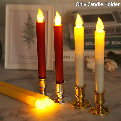 CALIDAKA 20pcs Taper Candle Holders - Gold/Silver Pillar Candle Stand for Table Centerpiece, Wedding, Party Festival Decor