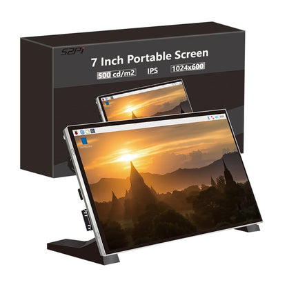 GeeekPi 7-Inch Screen for Raspberry Pi, 1024x600 IPS LCD Display, HDMI Portable Monitor for Pi 5/4B/3B+/3B, Win11/10/8/7, Free-Driver