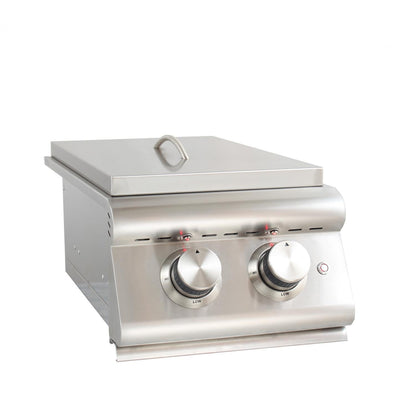 Heavy-Duty Stainless Steel Outdoor | Blaze Double Side Burner Propane LP Grill Barbeque | LED Lights Thermometer | Best Of Backyard For Grilling Masters | BLZ-SB2LTE-LP