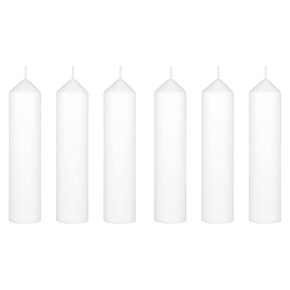 Mega Candles 6 pcs Unscented Round Dome Top White Pillar Candles, Low Cost Single Use Event Wax Candle 2 Inch x 9 Inch, Ideal for Weddings, Parties, Events, Occasions, Florists, Prayers, Vigils