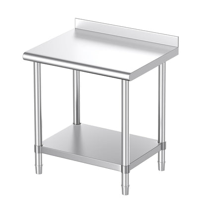 Mioleu Stainless Steel Table, 30 x 24 Inches Commercial Metal Prep & Work Table with Backsplash and Adjustable Undershelf for Kitchen Restaurant Home Garage Warehouse