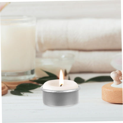 Gadpiparty 15pcs Metal Candle Tins for DIY Projects Scented Tealight Holders Elegant Metal Candle Cups for Home Decor Aromatherapy and Essential Oil Burning