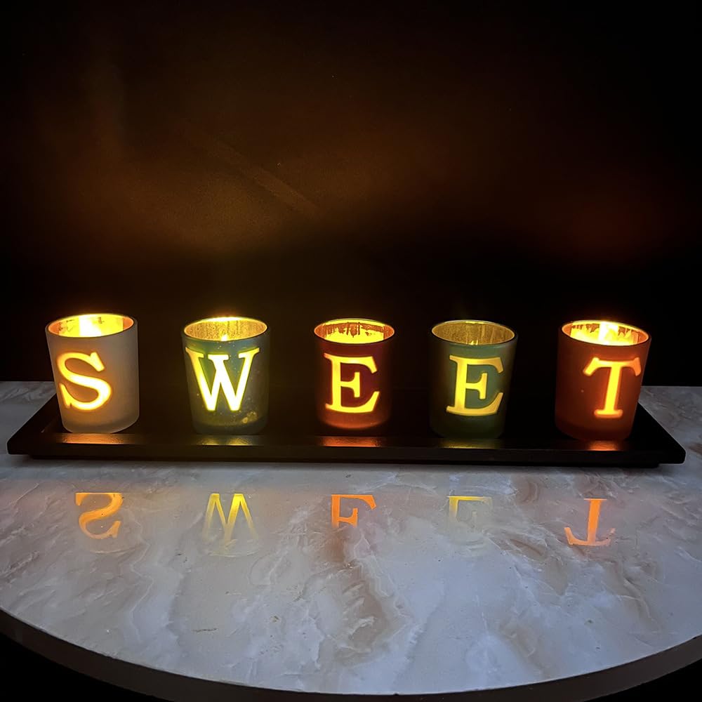 Glass Candle Holders Set for Wedding Party Romantic Dinner Table Centerpieces Home Festival Windowsill Bridal Shower Decor