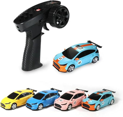 Mini RC Car with HD FPV Camera 1:43 Scale RC Drift Car for 25+ Mins Play 2.4GHz FPV Rc Car with LED Ambient Lights &amp Gyro Mini Racing Toys for Adults (RTR FPV Goggles Version/Yellow)