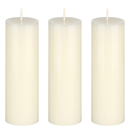 Mega Candles 3 pcs Unscented Solid Ivory Pillar Candles, Hand Poured Premium Wax Candle 2 Inch x 6 Inch, Home Décor, Spas, Weddings, Occasions, Party, Centerpieces, Holidays, Vigils, Prayers
