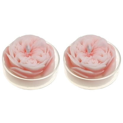 Scented Candle with Cup 2 Pack, 58G Soy Wax Rose Candle, for Meditation, Yoga, Birthday, Wedding, Housewarming (Pink)
