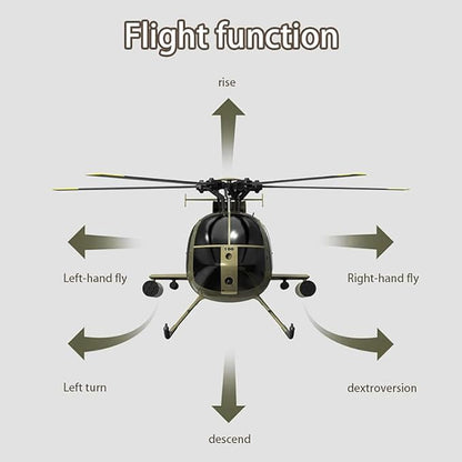 Remote Control Helicopter C189 MD500 RC Helicopter Model 1/28 Scale 4CH Single-Rotor Helicopters with 6-Axis Gyro and Brushless Motor 2.4GHz RC Aircraft for Adults 2 Batteries (Black)