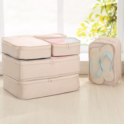 JJ POWER Travel Packing Cubes, Luggage Organizers with Shoe Bag (Cream)