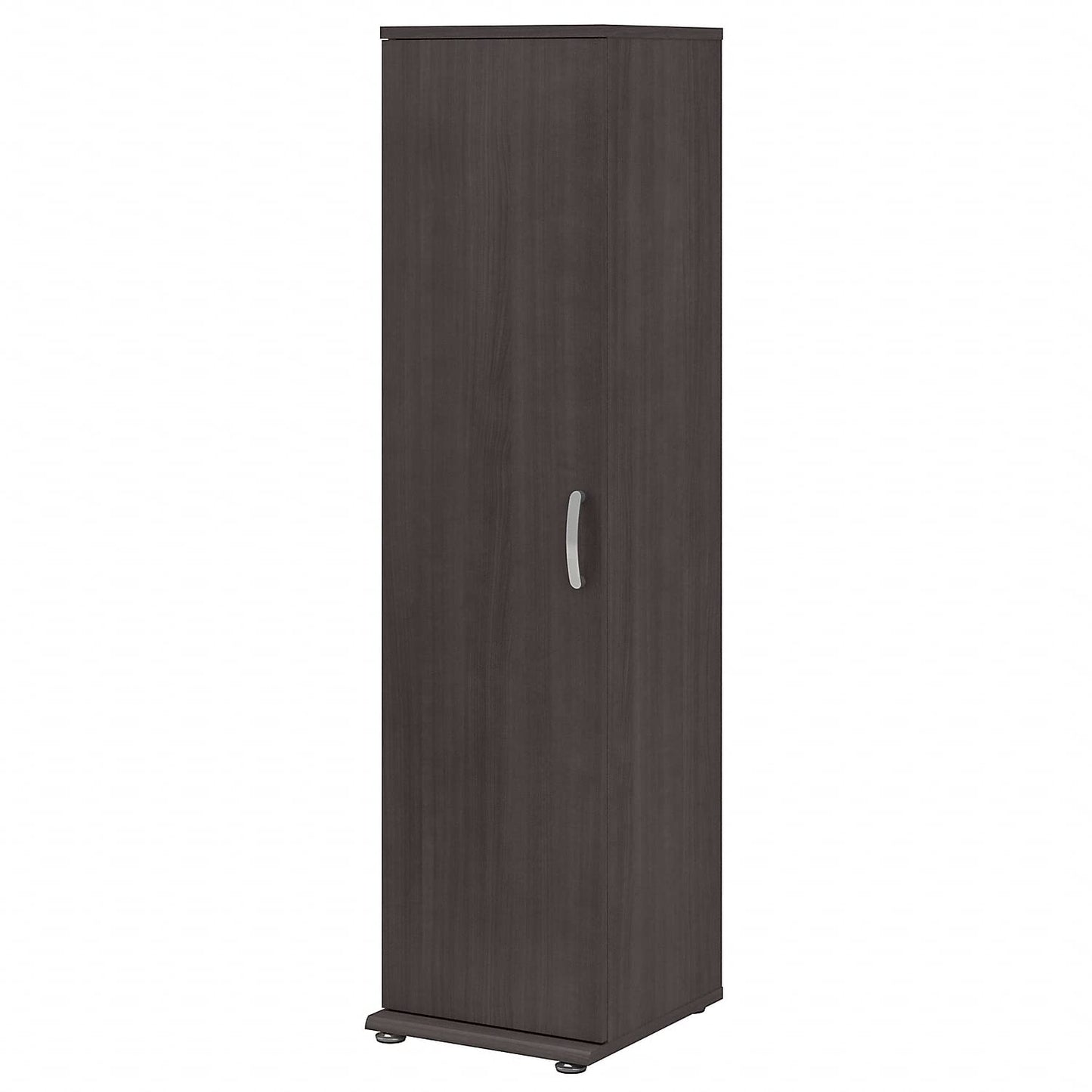 Bush Business Furniture Universal Tall Narrow Storage Cabinet with Door and Shelves in Storm Gray