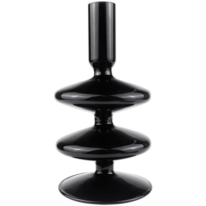 Glass Candle Holder for Taper Candles,Clear Decorative Candle Sticks Holders for Wedding Valentines Day Birthday Party Centerpiece (Black)