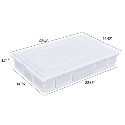 Morcte 2-Pack Commercial Dough Proofing Box Tray with 2 Lids, Stackable Pizza Proofing Dough pan with lid
