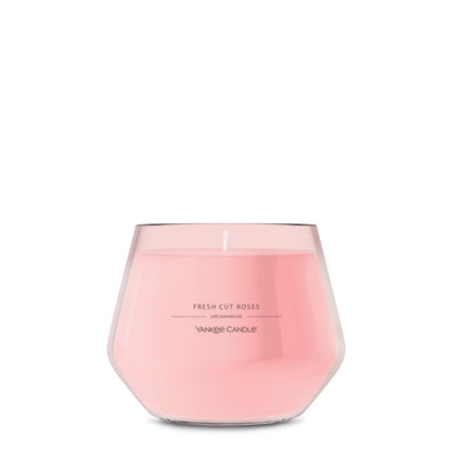 Yankee Candle Studio Scented Candle with up to 50 Hour Burn Time, Premium Plant Wax Blend for Consistent Burn, 10 oz Jar Candle with Room Filling Fragrance, Fresh Cut Roses (Pack of 1)