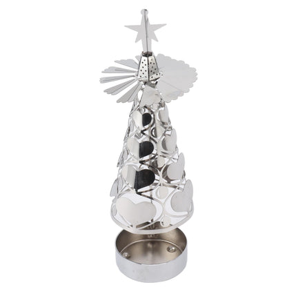 aqxreight Spinning Candle Holder Rotating Candlestick Set for Romantic Wedding Christmas Party Gold Snowflake (Heart Shaped)