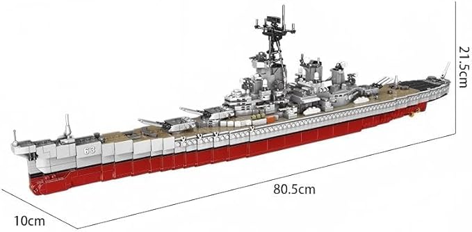 USS Missouri Aircraft Carrier Battleship Building Toys Set WW2 Navy Warship Battleship Building Set Military Building Block Set for Teens and Adults Army Toy for Collectors(2631 PCS)
