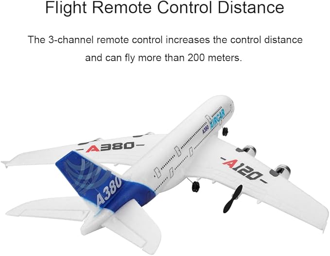 RC Airplane A120-Aircar A380 Model Plane 3CH 2.4Ghz Remote Control Airplane for Beginners and Adults EPP Fixed Wing RTF RC Airliner with 2 Batteries Christmas Birthday Gifts (Regular Version)
