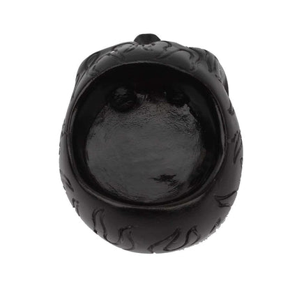 UnionKK Pack of 2 Halloween Decorative Skull Candlestick Holder Resin Skeleton Candle Holder Home Bar Decoration (Black 2PCS)
