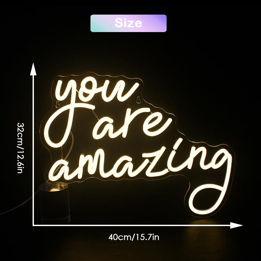 This Must Be The Place Neon Sign Warm White Letter Led Signs for Wall Decor Usb Word Light Up Signs for Bedroom Salon Man Cave Beer Home Bar Wedding Birthday Party Decor Gifts
