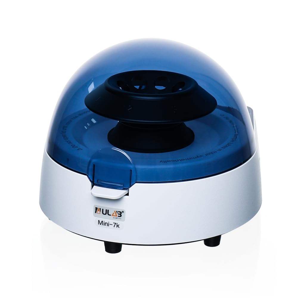 ULAB Mini Centrifuge, Lab Benchtop Micro Centrifuge 7000RPM, Low Noise, 2 Rotors for 8 x 0.2/0.5/1.5/2.0ml and 0.2mL×32 PCR Strips or 0.2mL×4 PCR 8 Strips, UMP1008