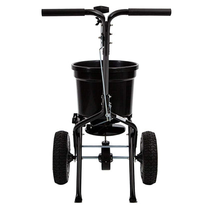 Brinly P20-500BHDF-A Push Spreader with Side Deflector Kit and Hopper Grate, 50 lb. Capacity - Flat Black