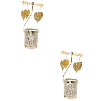 Ciieeo 2pcs Rotating Candle Holder Assembly Elegant Design for Valentine Day Weddings Home Decor and Special Events Romantic Tabletop Candlestick Stand