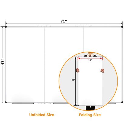 XBoard Magnetic Whiteboard 72 x 48 Inch, 6'x4' Dry Erase Board with Aluminum Frame | Foldable Wall-Mounted Whiteboard for Home Office, Classroom, Conference Room