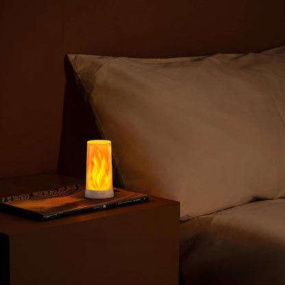 Upgraded LED Flame Light, Rechargeable Flame Lamp with Remote & Timer, 4 Modes Upside-Down Effect, Waterproof Battery Operated Dimmable Flameless Candles for Camping Indoor Outdoor Decor, 2 PCS
