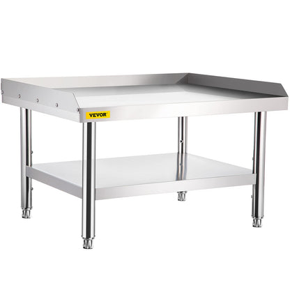 VEVOR Stainless Steel Equipment Grill Stand, 60 x 30 x 24 Inches Stainless Table, Grilling Stand Table with Undershelf, Equipment Standing Grill Desk for Hotel, Home, Restaurant Kitchen