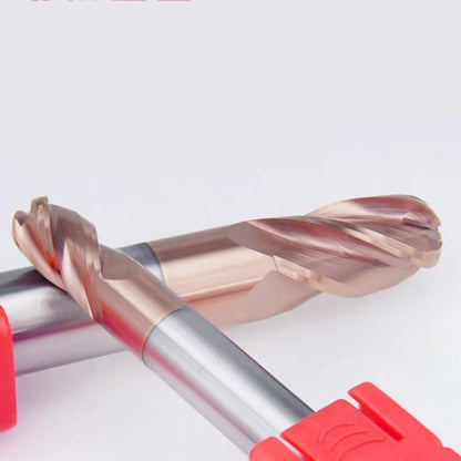LAHDYFHOE2 Pcs 4 Flutes Carbide 3/4” Dia 3/4'' Shank Ball Nose End Mill, 4-Edge CNC Milling Bits Cutter Iron-HRC55 - TISIN Coated Bits Set CNC Router Bits