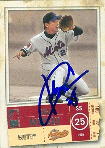 Autograph Warehouse 246798 Kaz Matsui Autographed Baseball Card - New York Mets 2005 Fleer Authentic - No. 25