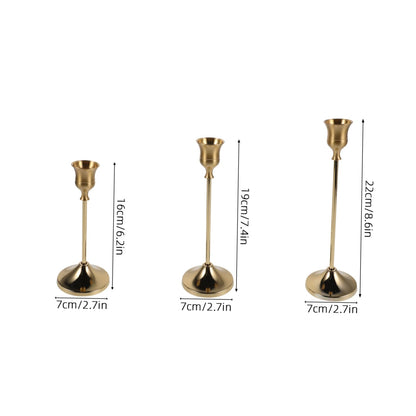 Hemobllo 6pcs Metal Taper Candlestick Holders with Elegant European Craftsmanship, Vintage Carved Design, Polished Shiny Finish, Table Centerpiece Candle Holders for Banquet Events