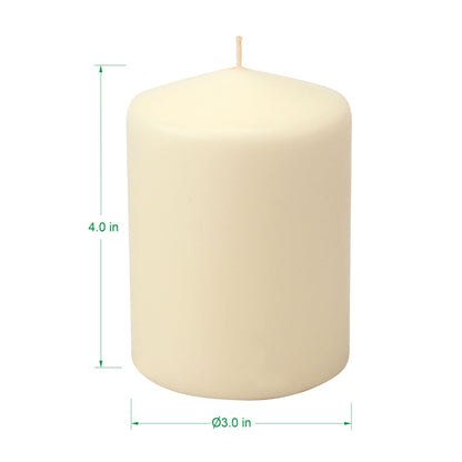 Stonebriar Unscented Pillar Candles – 35 Hour Burn Time, Long-Lasting Wax Candles for Weddings, Holidays, Home Décor & Special Events, Pack of 6, Ivory, 3" x 4"
