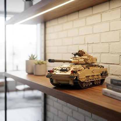 M2 Bradley Tank Toy Building Set Infantry Fighting Vehicle Sparks Hours of Military Adventure Play Army Tank Toy Building Set for Teens and Adults Compatible with Lego Sets (1350 Pieces)