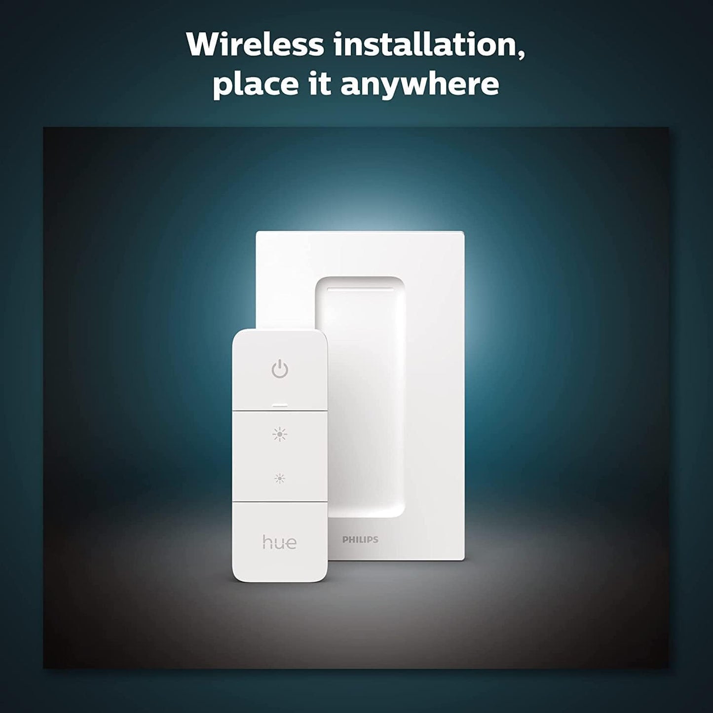 Philips Hue Smart Wireless Dimmer Switch V2 (Installation-Free, Exclusive Philips Hue Lights) for Indoor Home Lighting, Livingroom, Bedroom