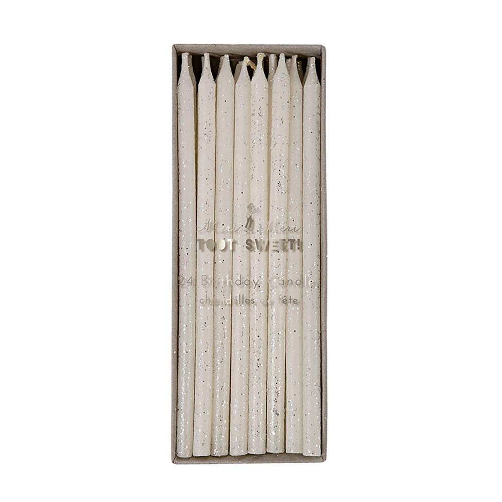 Meri Meri Glitter Birthday Candles (Pack of 24), 5.75" Tall, Unscented Meri Meri Candles
