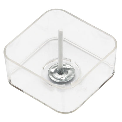 CandMak Tea Light Candle Cups, 50pcs Clear Polycarbonate Plastic Empty TeaLight Mold Tin Container with 50pcs TeaLight Candle Wicks (Square)