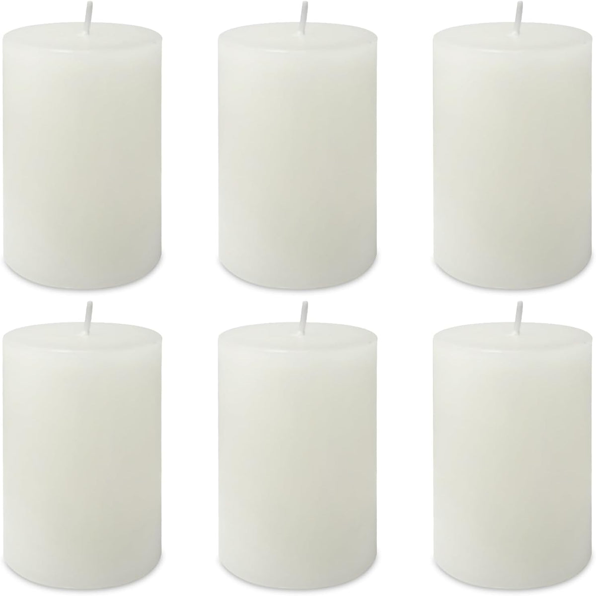 6 Pack 2x3 inch Pillar Candles, White Unscented Votive Candle for Celebration Home Decoration, Dripless and Long Burning Time