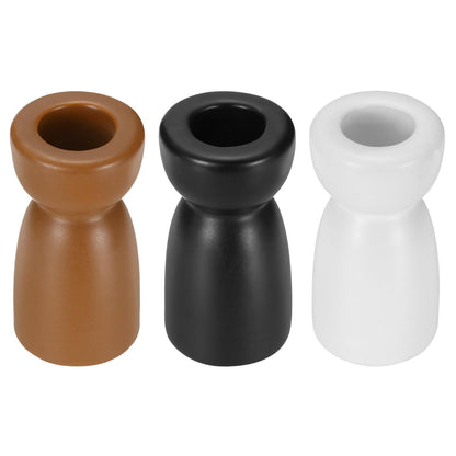 uxcell 3 Pack Candlestick Holder Black/White/Brown Ceramic Taper Candle Holder Candle Stand Holders Modern Style Decoration for Centerpiece Tabletops Anniversary